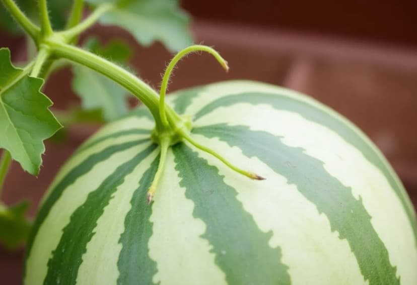 Dried tendril indicating ripe watermelon